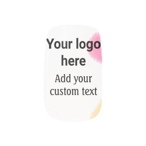Simple red pi watercolor add your logo custom text minx nail art