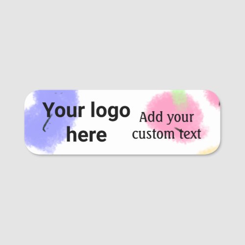 Simple red pi watercolor add your logo custom text name tag