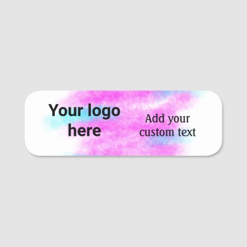 Simple red pi watercolor add your logo custom text name tag