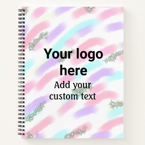 Simple red pi watercolor add your logo custom text notebook