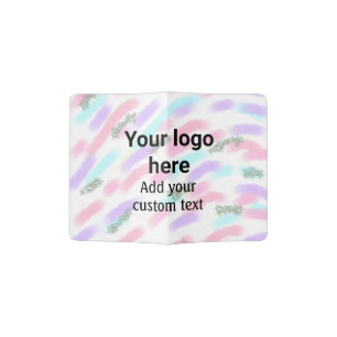 Simple red pi watercolor add your logo custom text passport holder