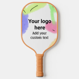 Simple red pi watercolor add your logo custom text pickleball paddle