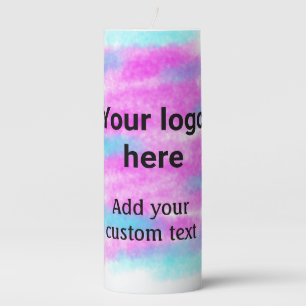Simple red pi watercolor add your logo custom text pillar candle