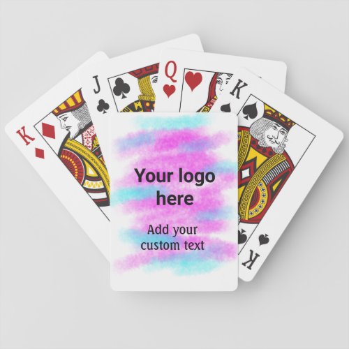 Simple red pi watercolor add your logo custom text playing cards