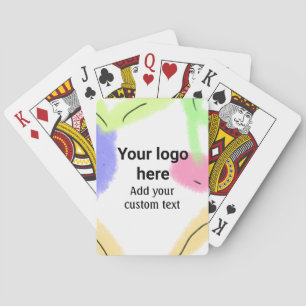 Simple red pi watercolor add your logo custom text poker cards