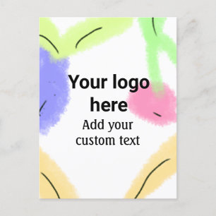 Simple red pi watercolor add your logo custom text postcard