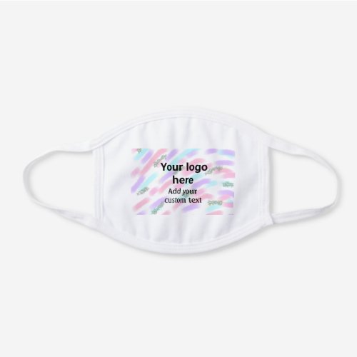 Simple red pi watercolor add your logo custom text white cotton face mask