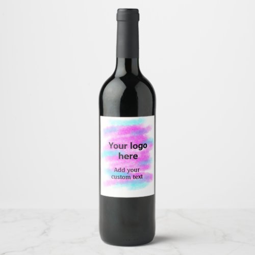 Simple red pi watercolor add your logo custom text wine label