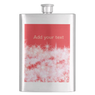 Simple red pink glitt sparkle stars add your text flask