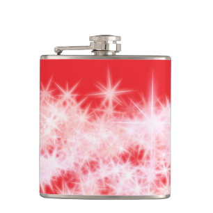 Simple red pink glitt sparkle stars add your text flask