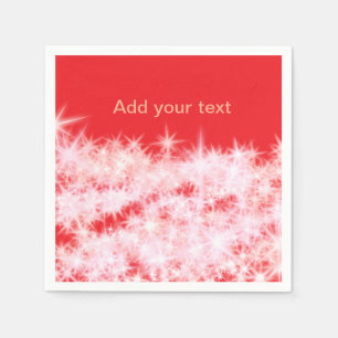 Simple red pink glitt sparkle stars add your text  napkins