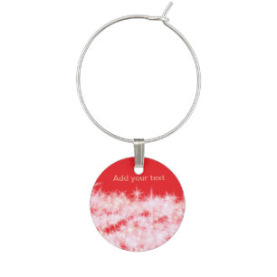 Simple red pink glitt sparkle stars add your text wine charm