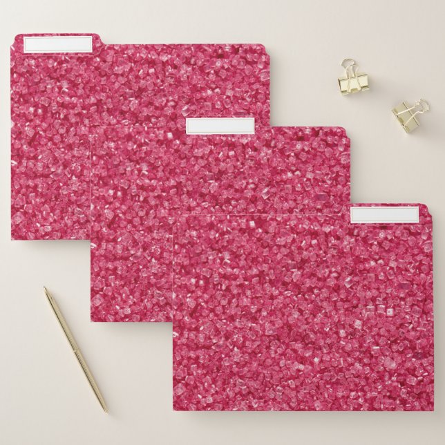 Simple Red Pink Glitter File Folder (Set)