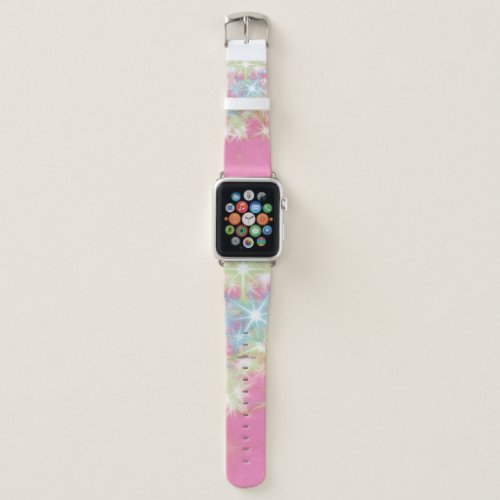 Simple red pink glittersparkle stars add your text apple watch band