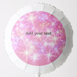 Simple red pink glittersparkle stars add your text balloon