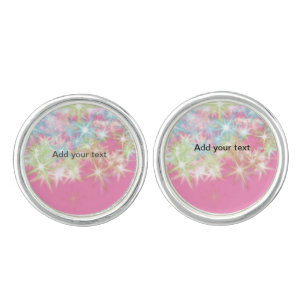Simple red pink glittersparkle stars add your text cufflinks