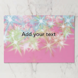 Simple red pink glittersparkle stars add your text paper pad