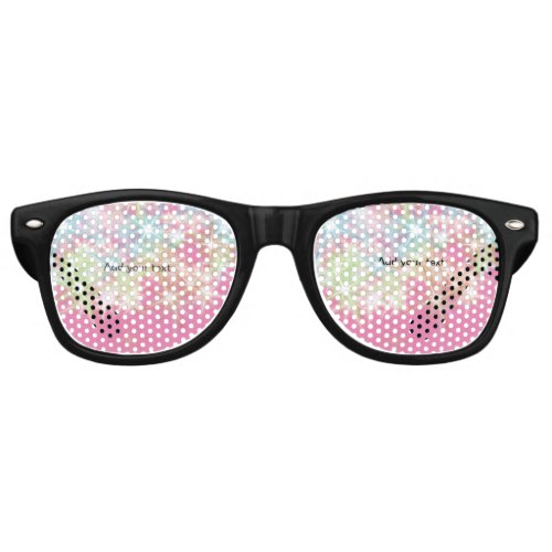 Simple red pink glittersparkle stars add your text retro sunglasses
