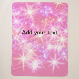 Simple red pink glittersparkle stars add your text sherpa blanket