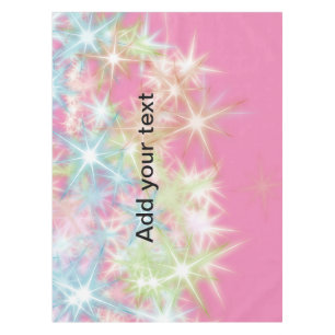 Simple red pink glittersparkle stars add your text tablecloth