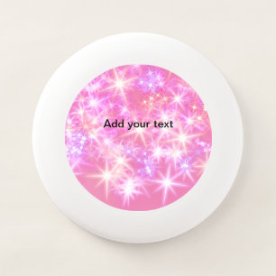 Simple red pink glittersparkle stars add your text Wham-O frisbee