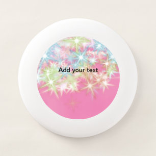 Simple red pink glittersparkle stars add your text Wham-O frisbee
