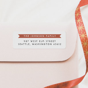 Simple Red Ribbon Banner & Family Name Label