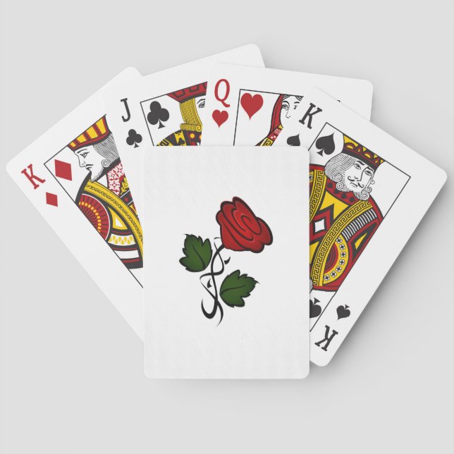 Simple Red Roses Poker Cards (Back)