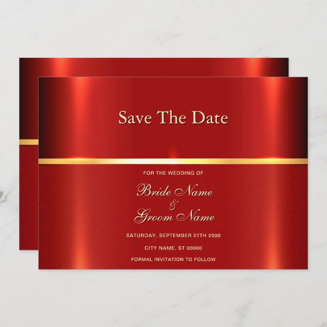 Simple Red Save The Date (Front/Back)