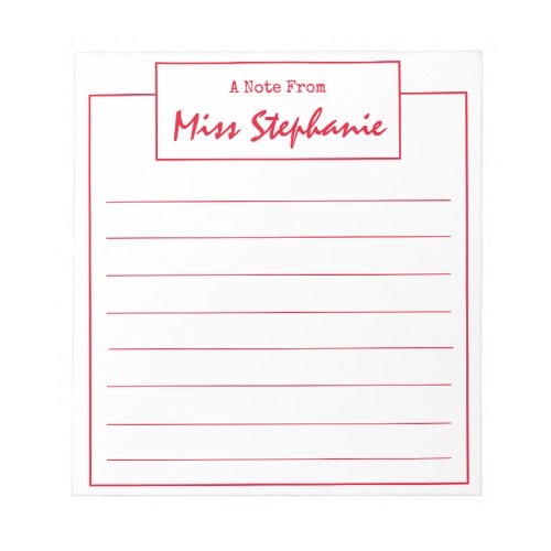 Simple Red Script From Teacher Notepad