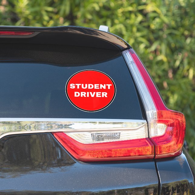 [Simple Red Sign] Student Driver Sticker (Car Side)