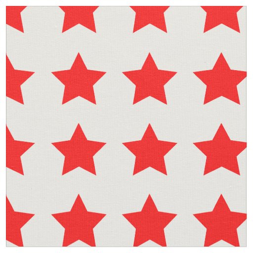 Simple Red Star Pattern Fabric
