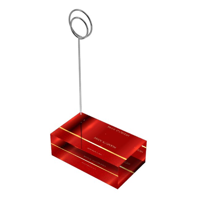 Simple Red Table Card Holder (Corner)
