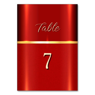 Simple Red Table Number
