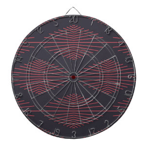 Simple, red, traditional pattern with lines dart board