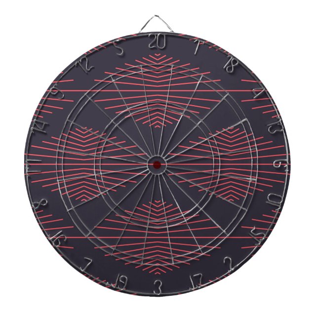 Simple, red, traditional pattern with lines dart board (Front)