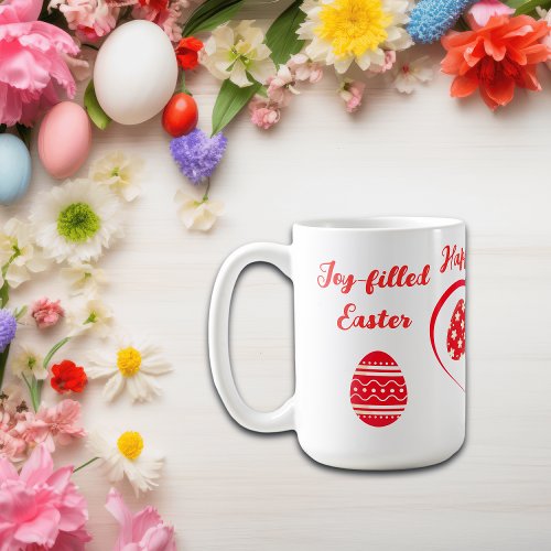 Simple Red Typography Happy Easter  Coffee Mug