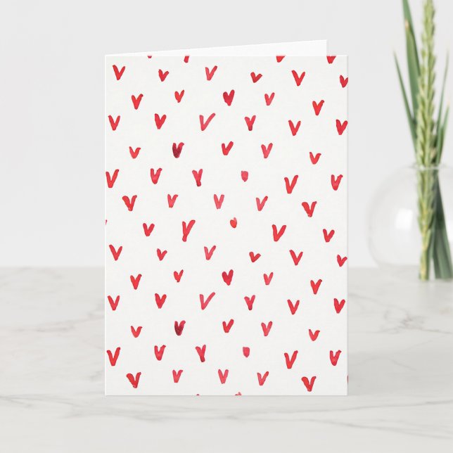 Simple Red V Hearts Card (Front)