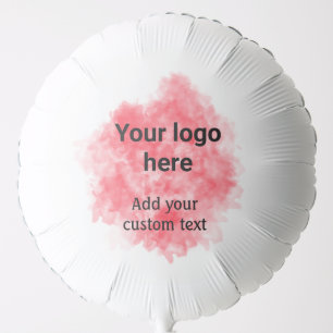 Simple red watercolor add your logo custom text mi balloon