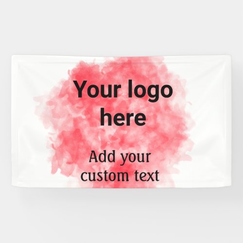 Simple red watercolor add your logo custom text mi banner