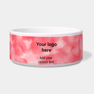 Simple red watercolor add your logo custom text mi bowl