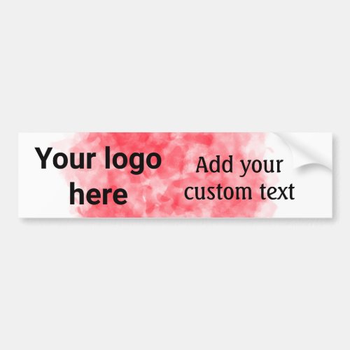 Simple red watercolor add your logo custom text mi bumper sticker