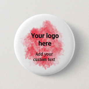 Simple red watercolor add your logo custom text mi button