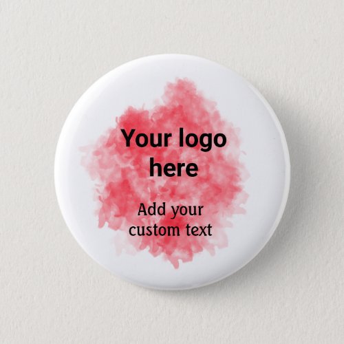 Simple red watercolor add your logo custom text mi button