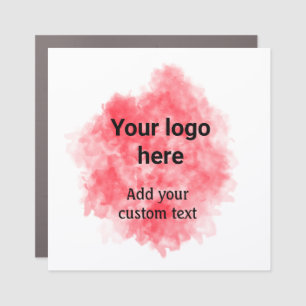 Simple red watercolor add your logo custom text mi car magnet