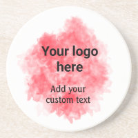 Simple red watercolor add your logo custom text mi