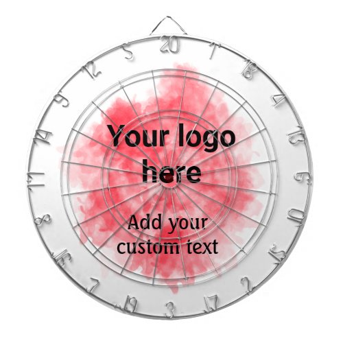 Simple red watercolor add your logo custom text mi dart board
