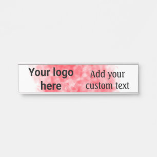 Simple red watercolor add your logo custom text mi door sign