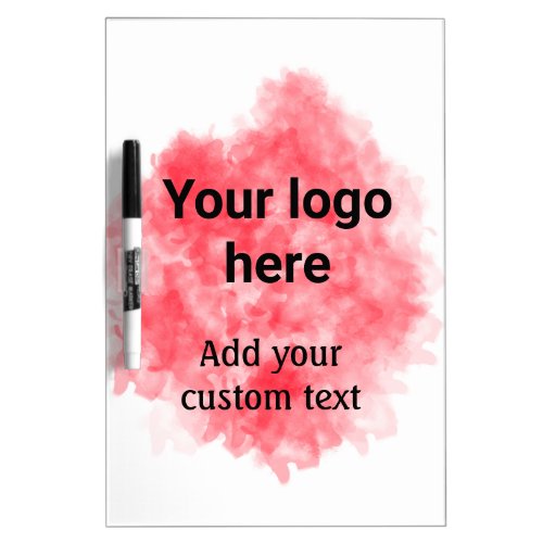 Simple red watercolor add your logo custom text mi dry erase board