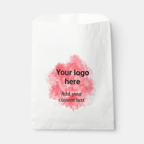 Simple red watercolor add your logo custom text mi favor bag